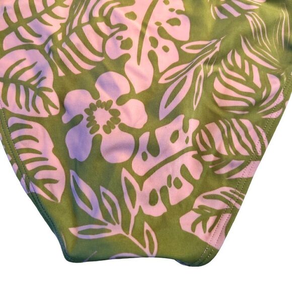 Xhilaration pink and green flower bikini top and bottom set L top S bottom ** - Picture 5 of 12